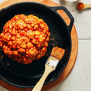 Whole roasted cauliflower