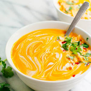 Thai curried butterbut squash soup